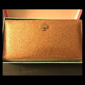 Kate Spade limited edition gold glittered wallet